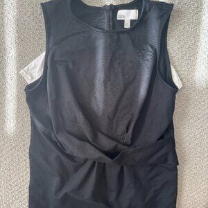 XL Black Twist Front Sleeveless Blouse